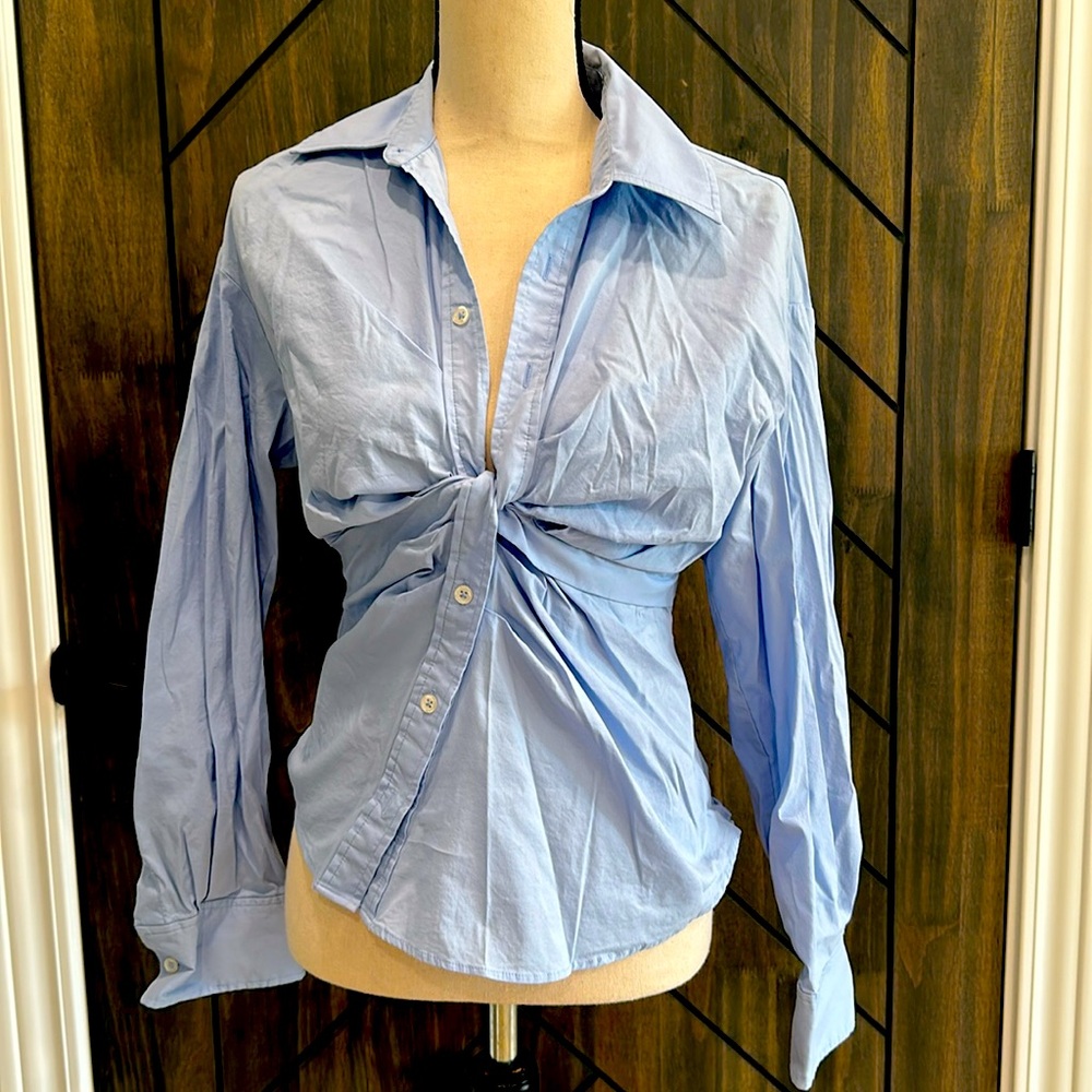 Zara Asymmetrical Twist Front Blouse size S